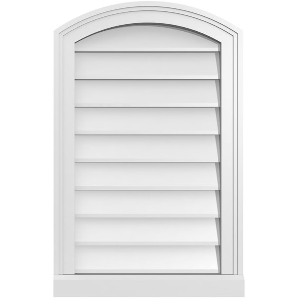 Ekena Millwork Arch Top Surface Mount PVC Gable Vent: Functional, w/ 2"W x 2"P Brickmould Sill Frame, 18"W x 28"H GVPAR18X2803SF - main